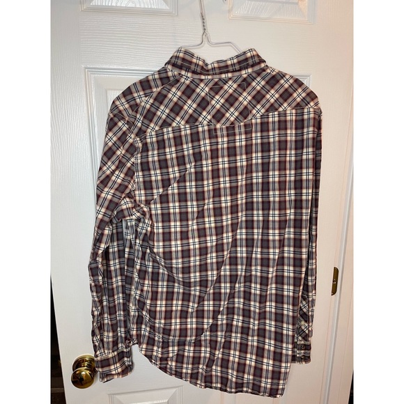 American Eagle Brown Plaid Button Down Long Sleeve - Picture 3 of 3
